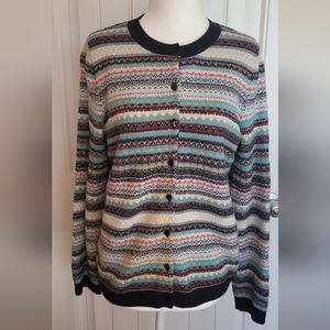 Talbot's Lambswool Blend Button Down Long Sleeve Knit Cardigan Sweater